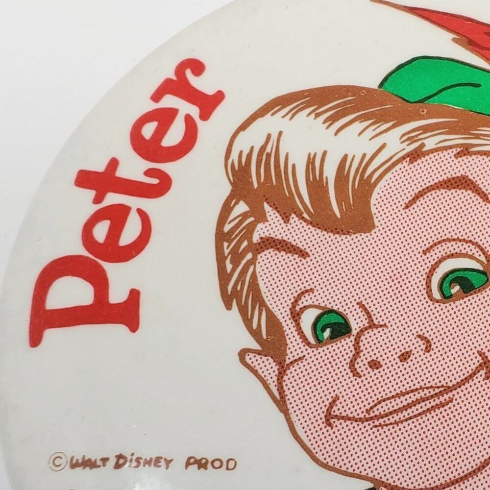 Vintage Walt Disney Productions Peter Pan Large Round Button - Picture 5 of 9